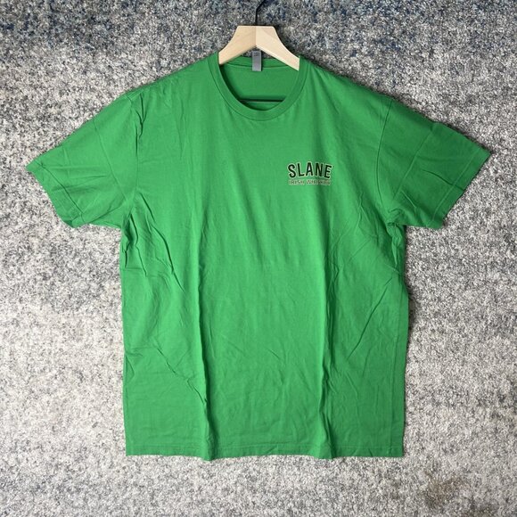 Slane Irish Whiskey Shirt Mens XL Green Graphic Promo Triple Casked T-Shirt Tee - Picture 1 of 7